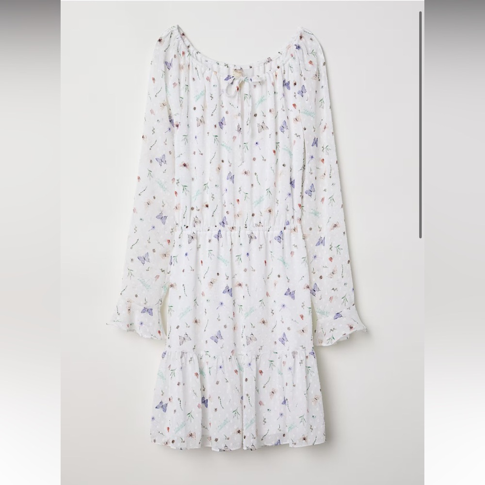 Divided H&M white butterfly dress